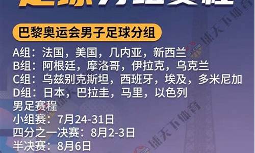 巴黎奥运会足球赛程安排一览表_巴黎奥运会足球赛程安排一览表图片